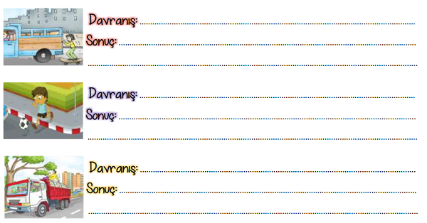 3.Sınıf Hayat Bilgisi Trafik Kurallarına Uyalım Etkinliği