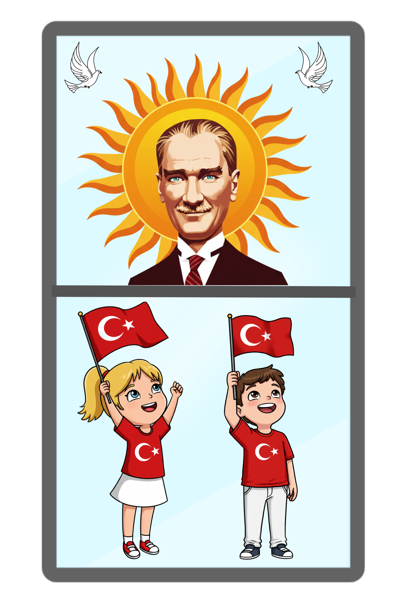 Cumhuriyet Bayramı Cam Süsleme 2