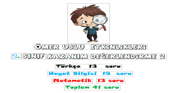 2.Sınıflar Kazanım Değerlendirme Testi -2