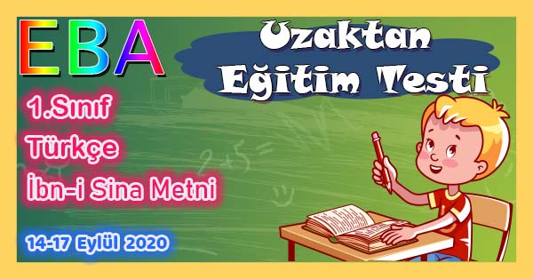 1.Sınıf Türkçe İbni Sina Metni Uzaktan Eğitim Testi pdf