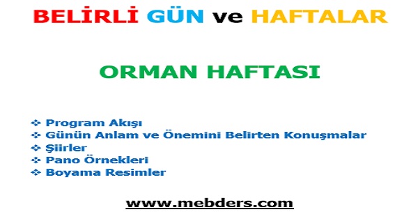 Orman Haftası Kutlama Programı