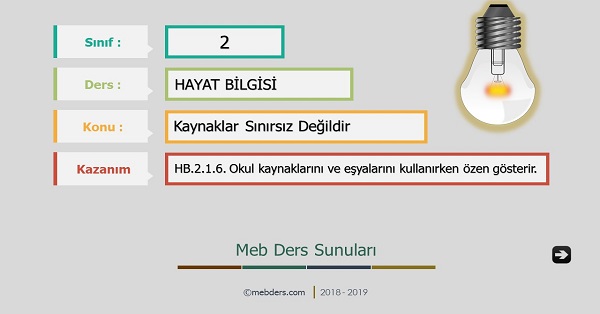 2.Sınıf Hayat Bilgisi Kaynaklar Sınırsız Değildir Sunusu