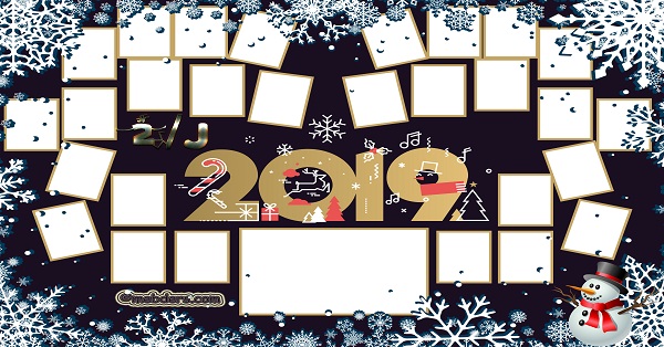 2J Sınıfı için 2019 Yeni Yıl Temalı Fotoğraflı Afiş (28 öğrencilik)