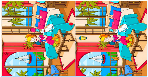 Farkı Bulma Etkinliği (Kedi ve Kız Arasındaki 15 Fark)