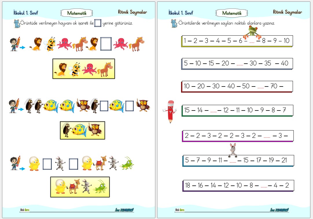 1. Sınıf Matematik Örüntüler