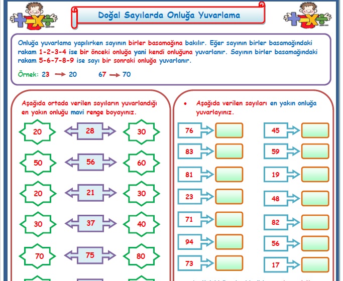 2.Sınıf Matematik En Yakın Onluğa Yuvarlama  1