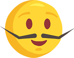 El çizimi bıyıklı png emoji resmi