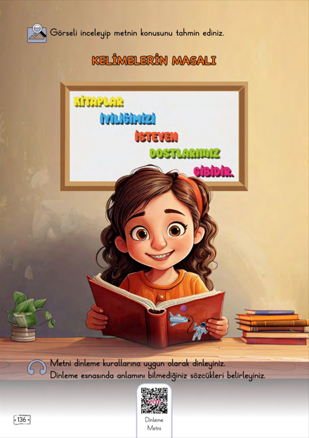 2. Sınıf Türkçe Meb Yayınları Kelimelerin Masalı Dinleme Metni Etkinlik Cevapları