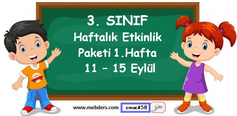 3. Sınıf 1. Hafta Etkinlik Paketi  (11-15 Eylül)