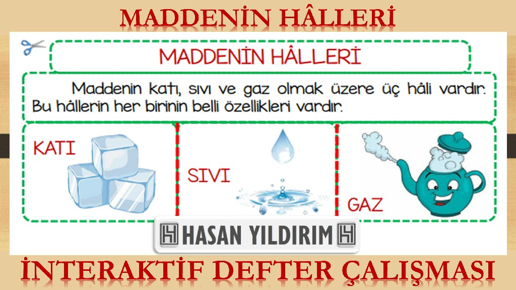 Maddenin Hâlleri İnteraktif Defter Çalışması