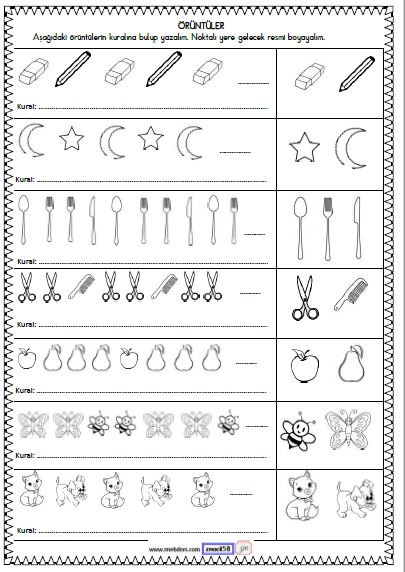 1. Sınıf Matematik Örüntüler Etkinliği 6