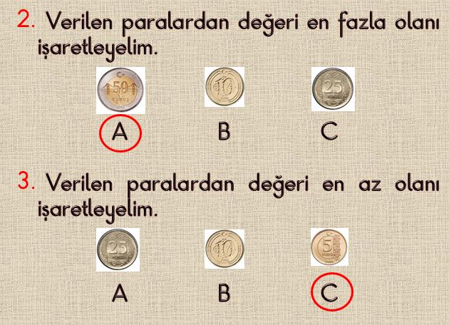 2. Sınıf Matematik Paralarımızı Karşılaştıralım ve Problemler  Powerpoint Sunumu