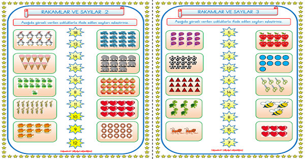 1. Sınıf Matematik Rakamlar ve Sayılar Çalışması (8 Sayfa)