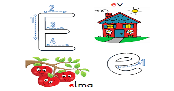 1. Sınıf İlk Okuma Yazma E -  e Sesi Yazma Hazırlık Etkinliği