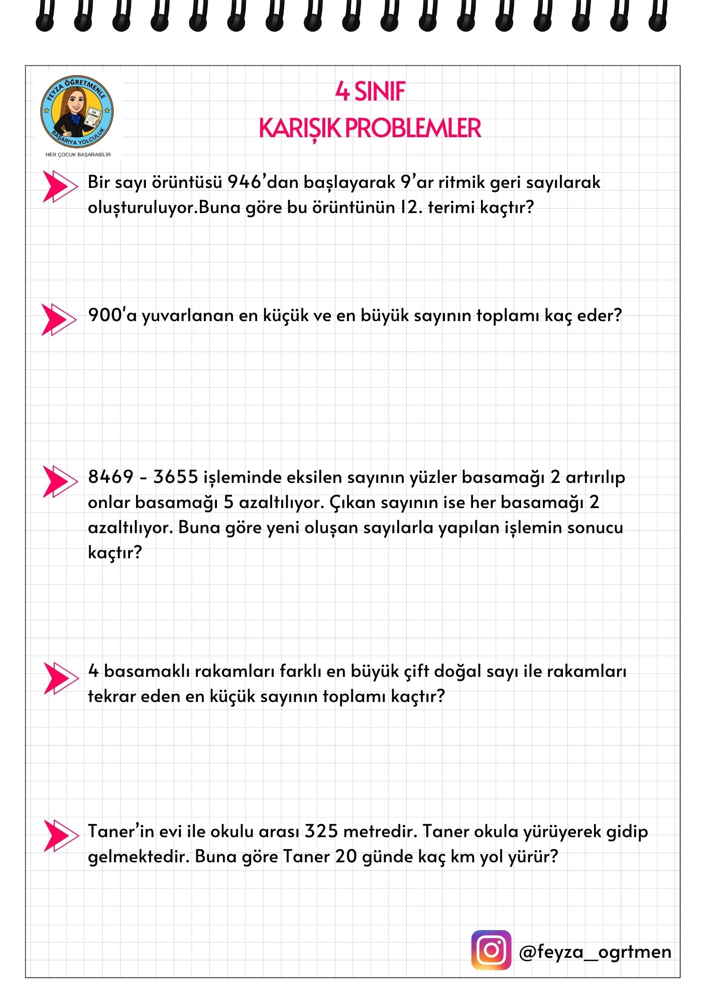 4. Sınıf Karma Problemler