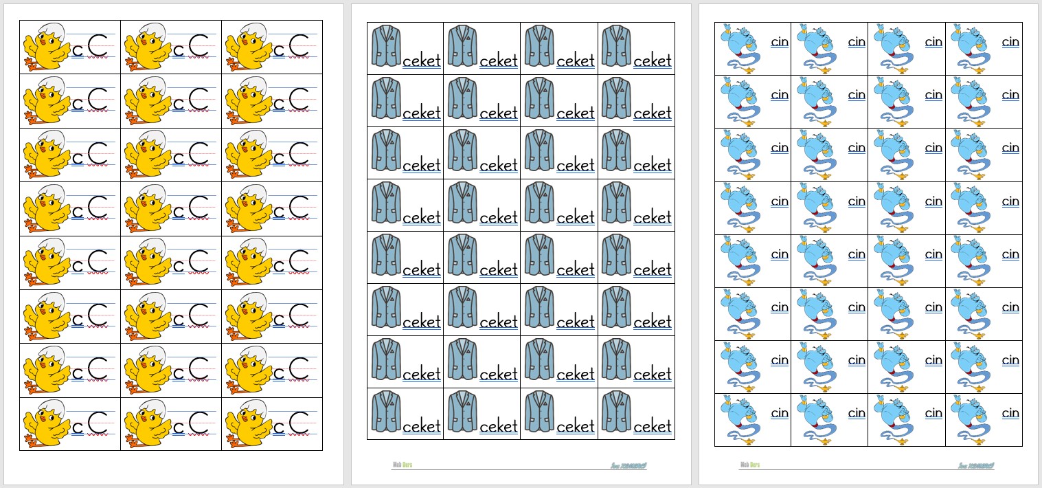 1. Sınıf İlk Okuma Yazma C Sesi Defter Çalışması