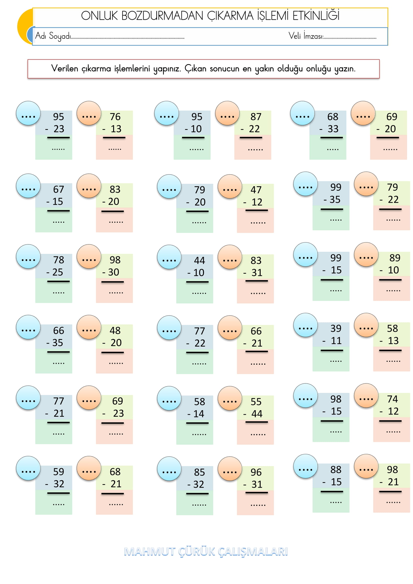 2.Sınıf - Matematik - Onluk Bozdurmadan Çıkarma İşlemleri - 2