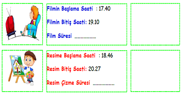 3.Sınıf Matematik Zaman Ölçme (Olayların Oluş Süreleri)-7