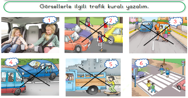 1.Sınıf Hayat Bilgisi Trafik Kuralları Etkinliği
