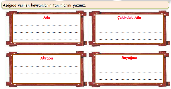 4.Sınıf Sosyal Bilgiler Ailemin Tarihi (Soy Ağacı) Etkinliği 2