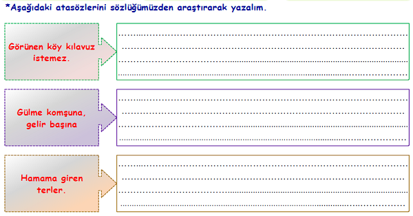 4.Sınıf Türkçe Atasözleri-3