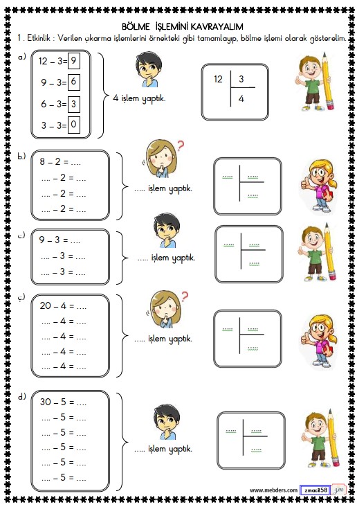 2. Sınıf Matematik Bölme İşlemini Kavrayalım Etkinliği 7