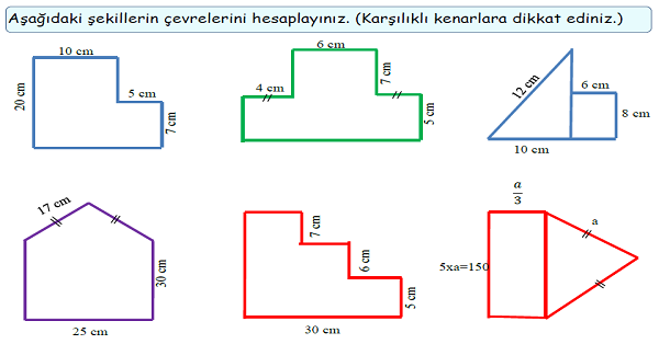 4.Sınıf Matematik Çevre Ölçme (Kare ve Dikdörtgenin Çevre Uzunluklarını Bulma)-4