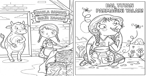 Atasözleri Boyama Sayfaları 1