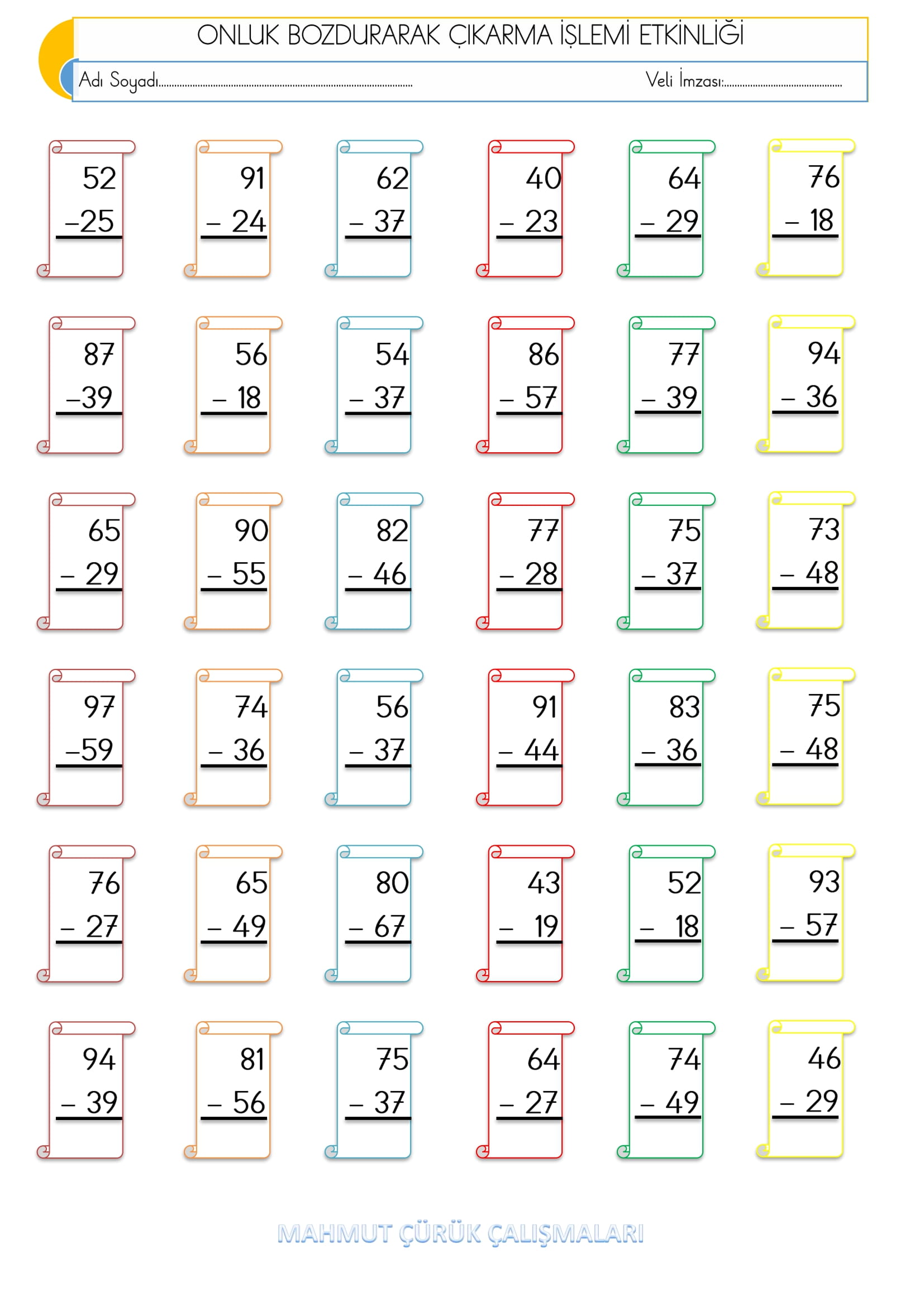 2.Sınıf - Matematik - Onluk Bozdurarak Çıkarma İşlemleri - 1