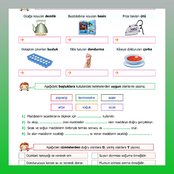 4. Sınıf Fen Bilimleri - Isınma ve Soğuma Etkinliği