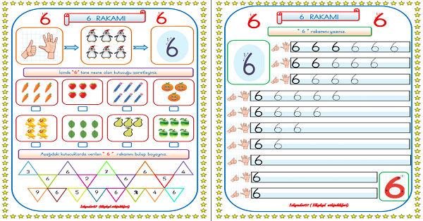 1. Sınıf Matematik 6 Rakamı Yazma Etkinliği