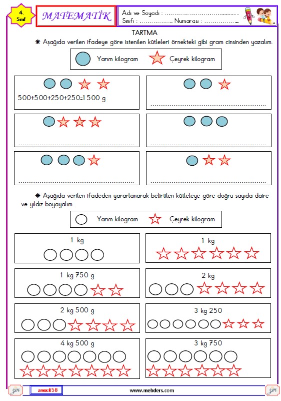 4. Sınıf Matematik Tartma Etkinliği 4