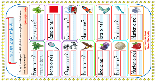 1. Sınıf İlk Okuma Yazma R-r Sesi O Ne? Çalışması