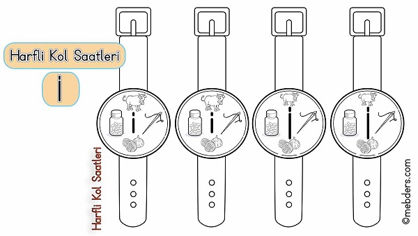 1.Sınıf İlkokuma Harfli Kol Saatleri - İ Harfi