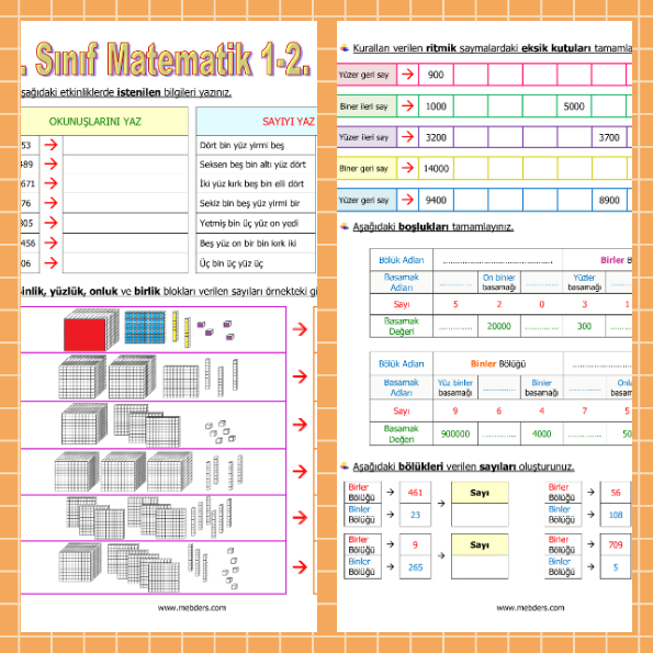 4. Sınıf Matematik 1. ve 2. Hafta Tekrar Etkinliği