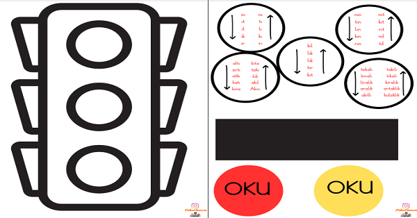 1. Sınıf İlk Okuma Yazma I-ı Sesi İnteraktif Defter Etkinliği (Trafik Lambası Hece-Kelime Cümle Okuma Çalışması)