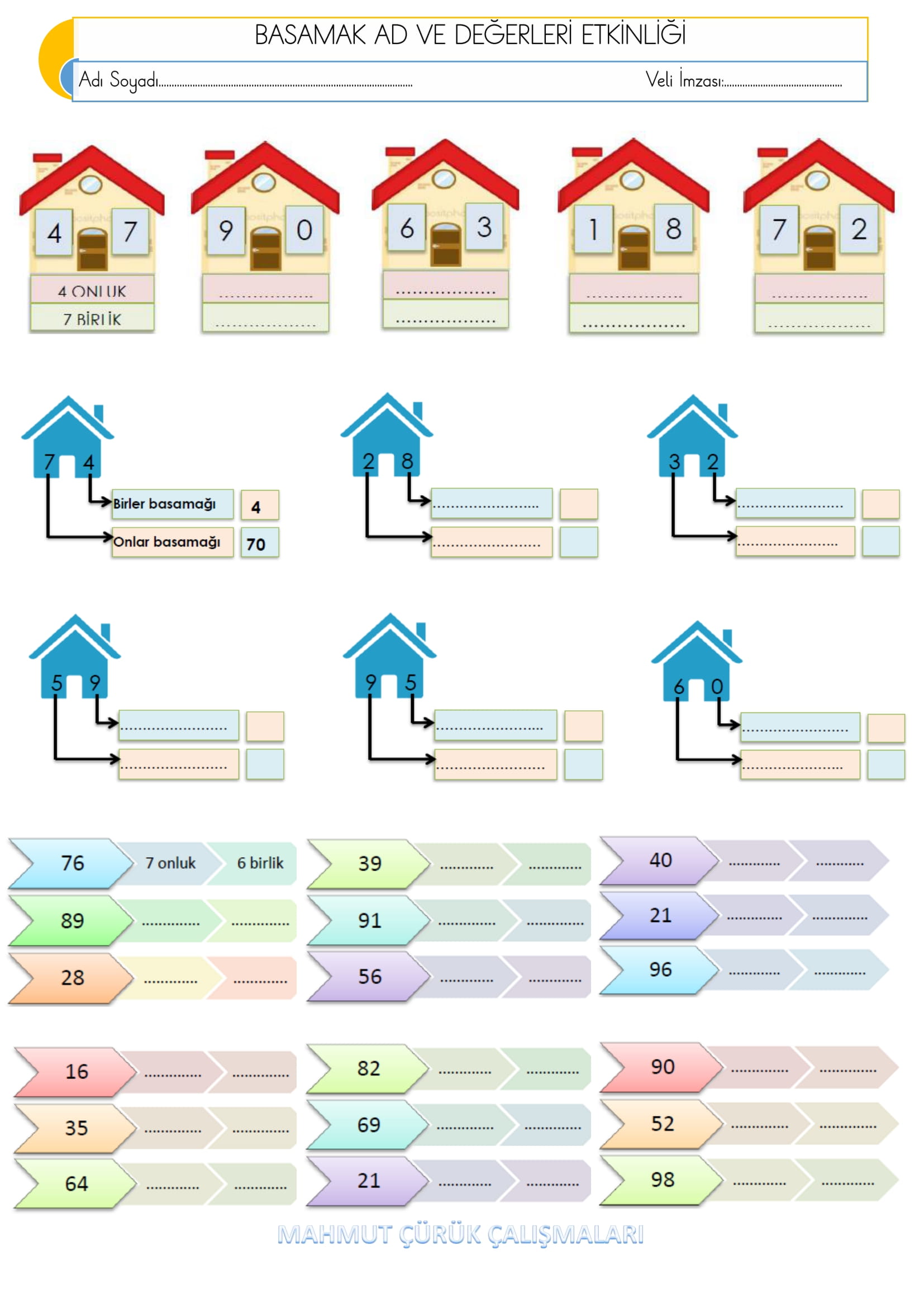 2.Sınıf - Matematik - Basamak İsim ve Değerleri Etkinliği-7