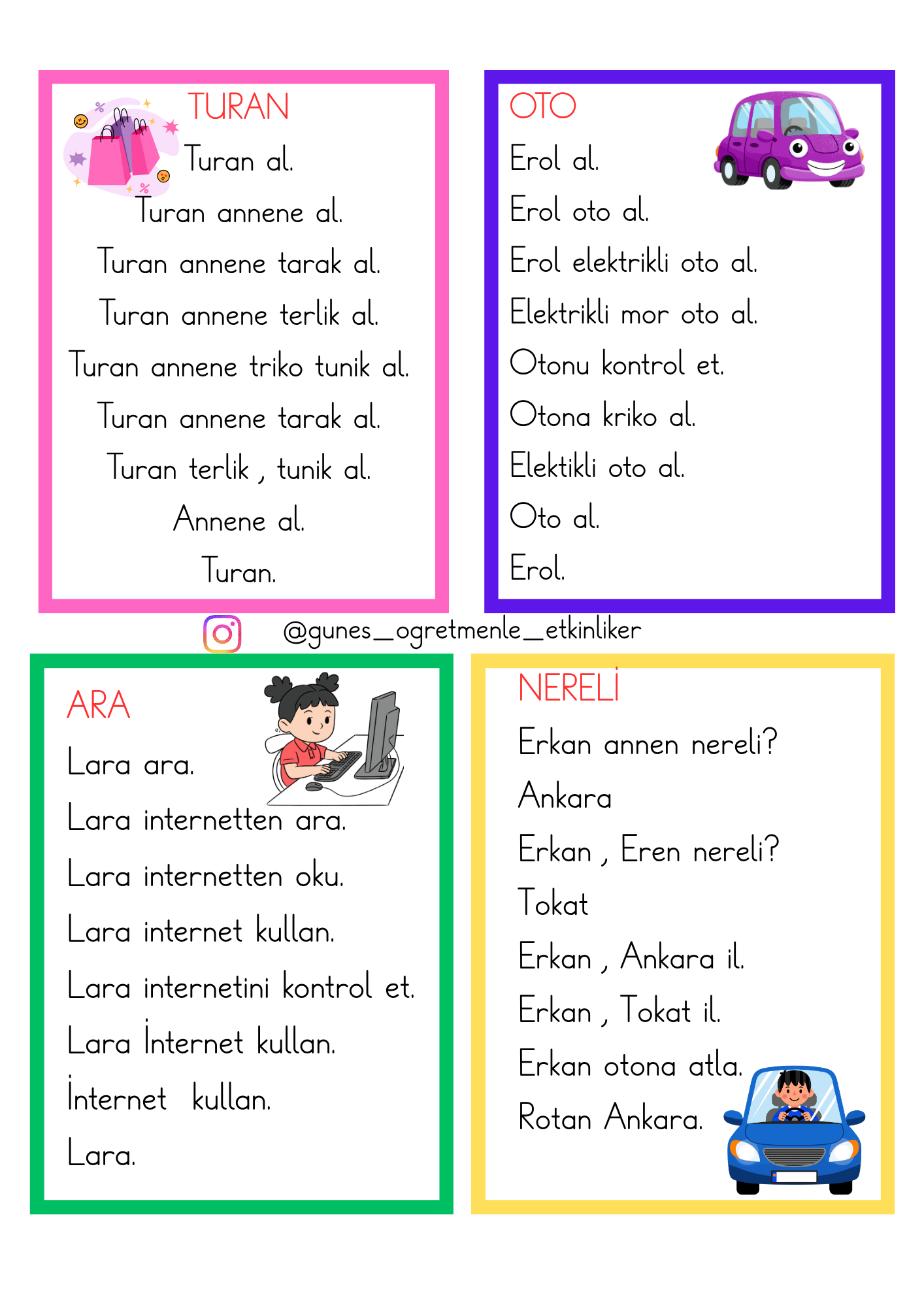 1.Sınıf R Sesi Metinleri