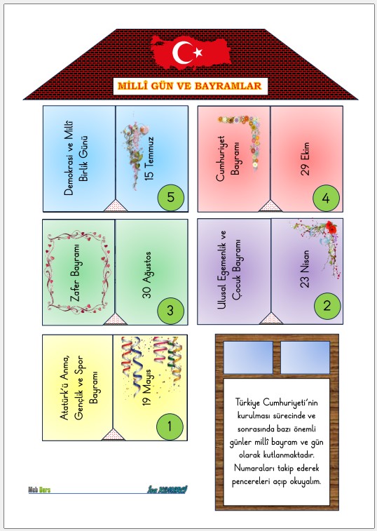 Milli Gün ve Bayramlar İnteraktif Defter Çalışması