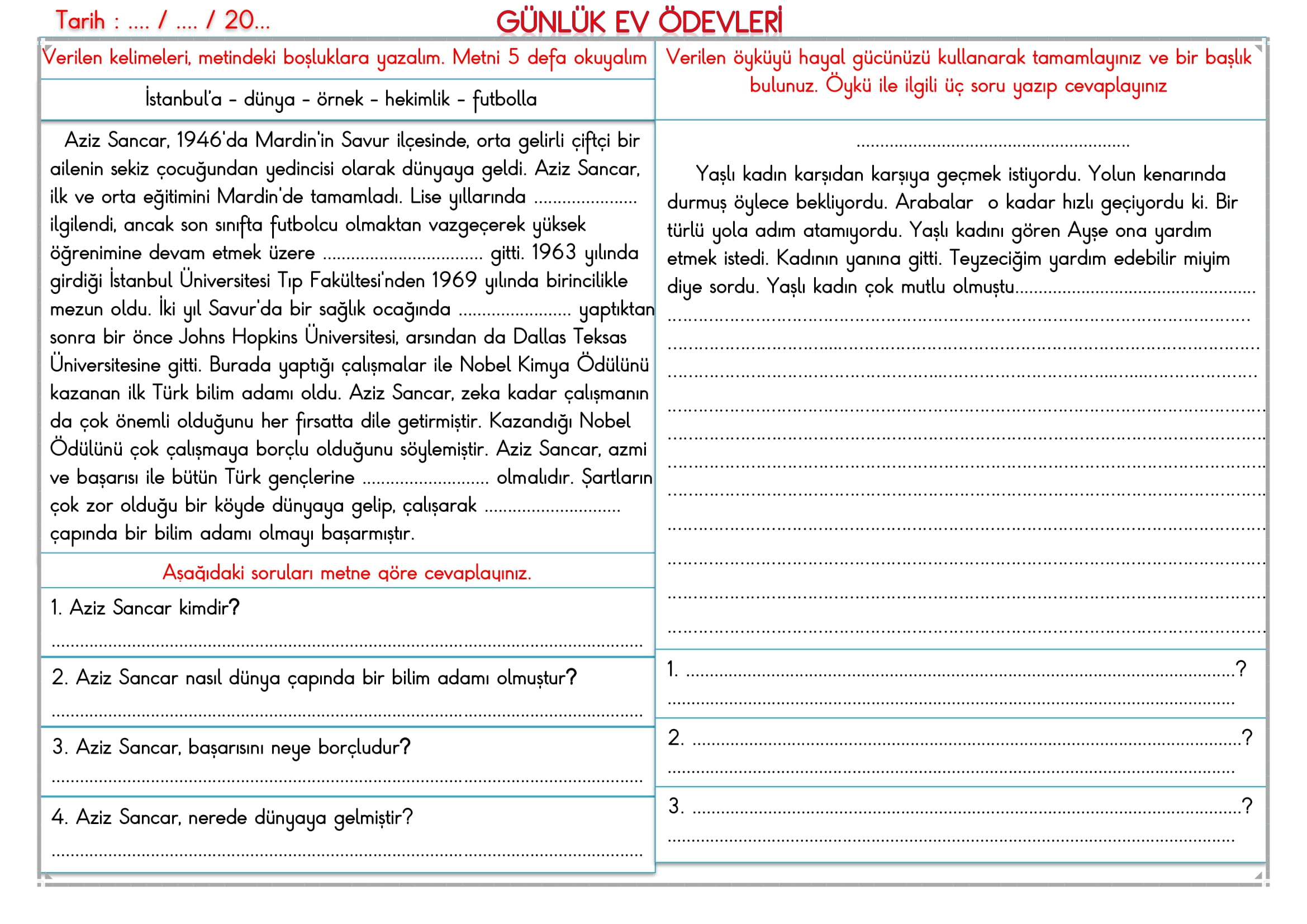 2.Sınıf 05 Mayıs 2025 Günlük Ev Ödevi