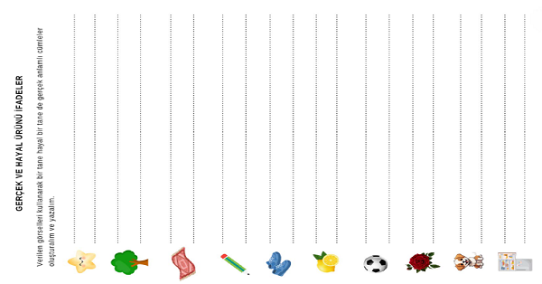 3. Sınıf Türkçe Gerçek ve Hayal Ürünü İfadeler Görsel Cümle Çalışması