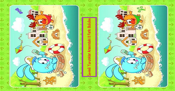 Sevimli Yaratıklar Arasındaki 8 Farkı Bulma Etkinliği