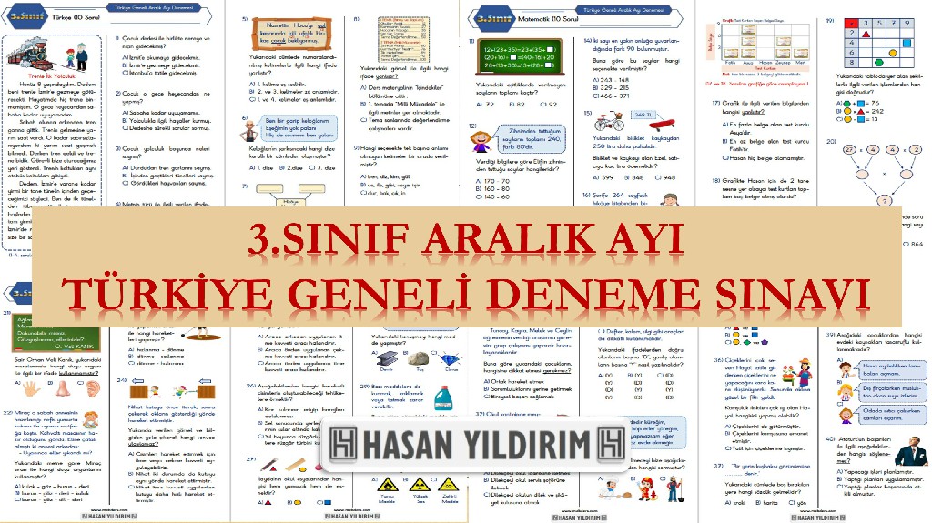 3.Sınıf Aralık Ayı Türkiye Geneli Deneme Sınavı (PDF)