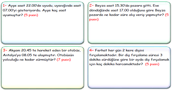 4.Sınıf Matematik Zaman Ölçüleri Problemleri-4