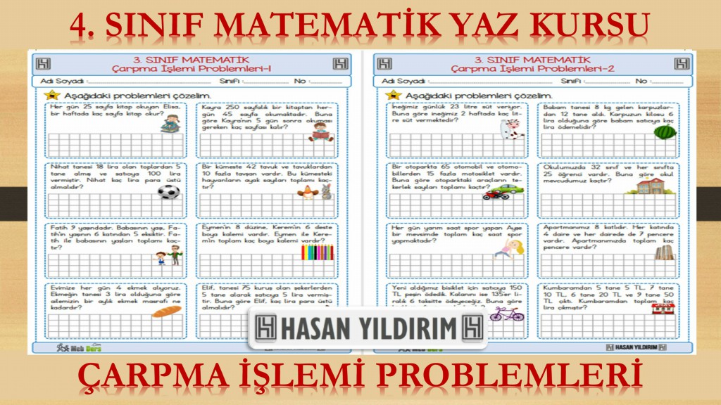 4.Sınıf Matematik Yaz Kursu - Çarpma İşlemi Problemleri (3.Sınıf Tekrarı)