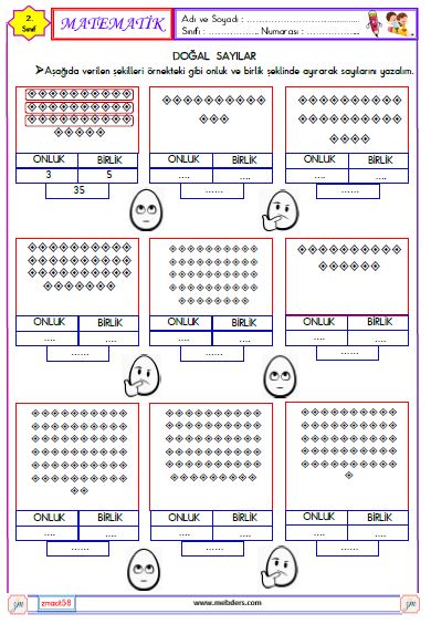 2. Sınıf Matematik Sayıları Yazma ve Okuma Etkinliği 7