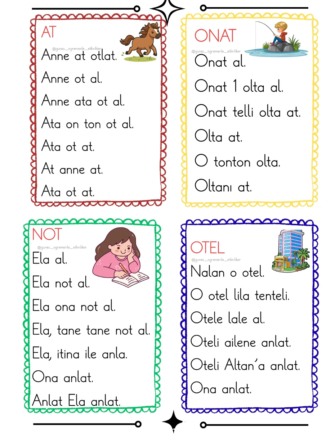 1.Sınıf O Sesi Metinleri