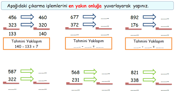 4.Sınıf Matematik Çıkarma İşlemi Sonucu Tahmin Etme-1