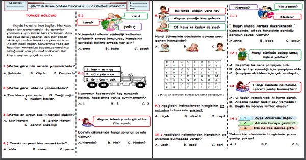 1.SINIF DENEME SINAVI I