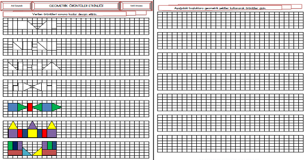 3.Sınıf - Matematik Geometrik Örüntüler Etkinliği